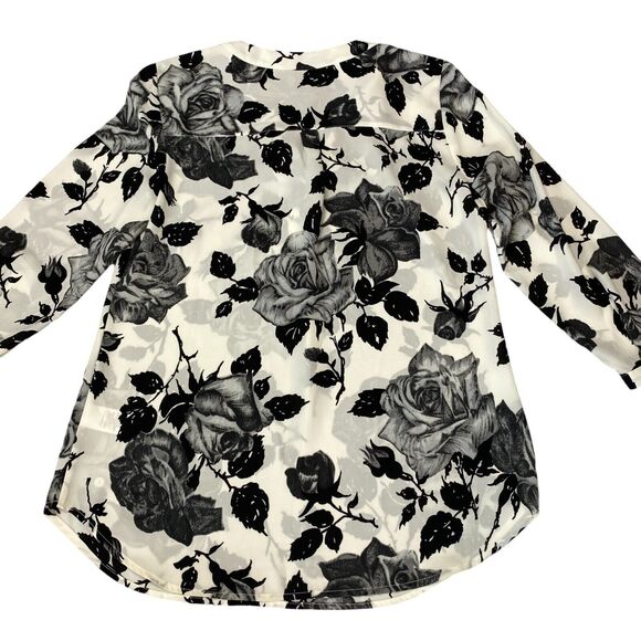 Talbots Blouse Top Womens Petite XS Rose Floral 3/4 Sleeve Classic Fit MSRP $89 - Picture 9 of 13